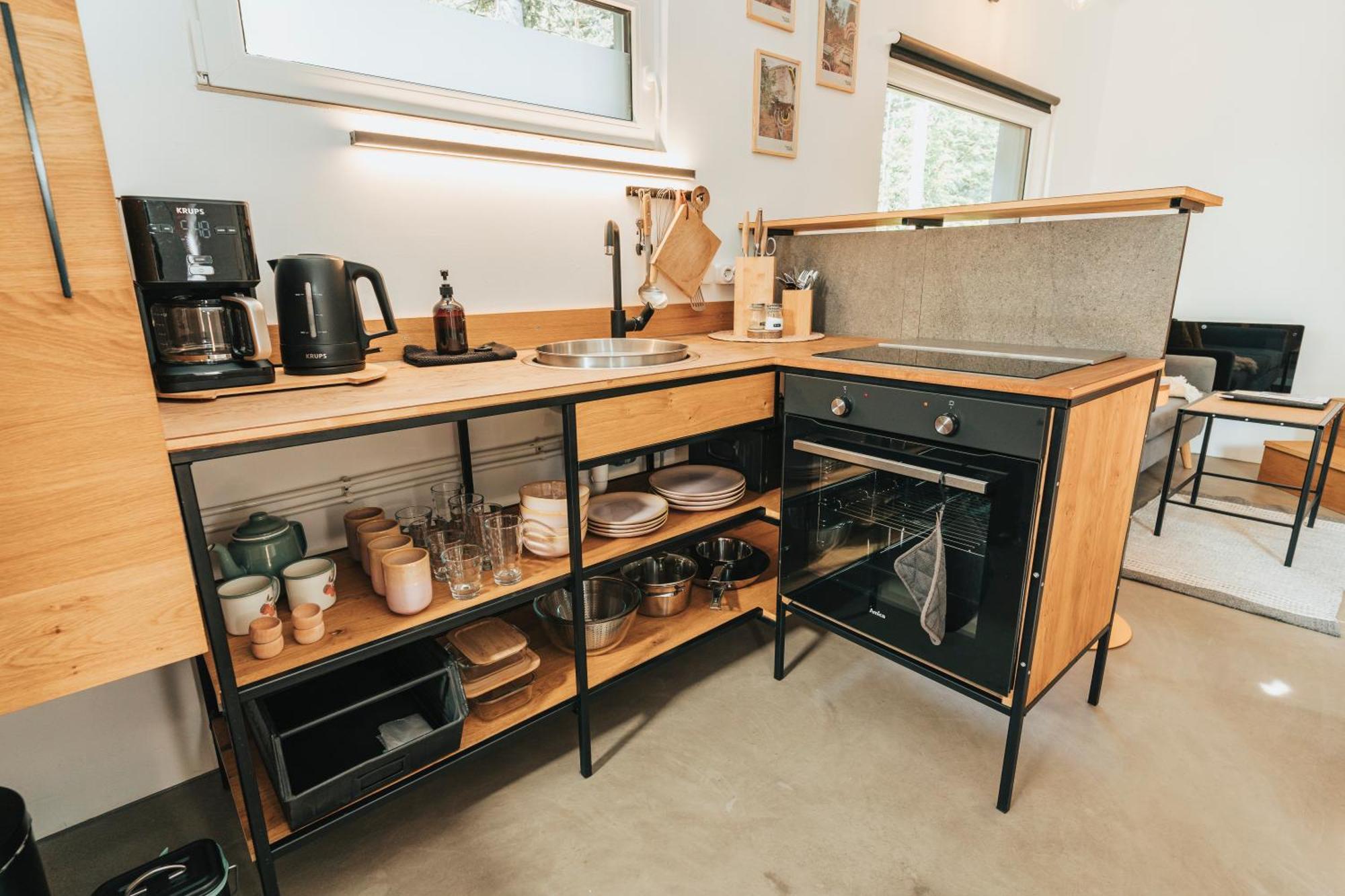 Modernes Tinyhouse Trailer Cabins Am Waldrand - Mit Seezugang Eging Eksteriør billede